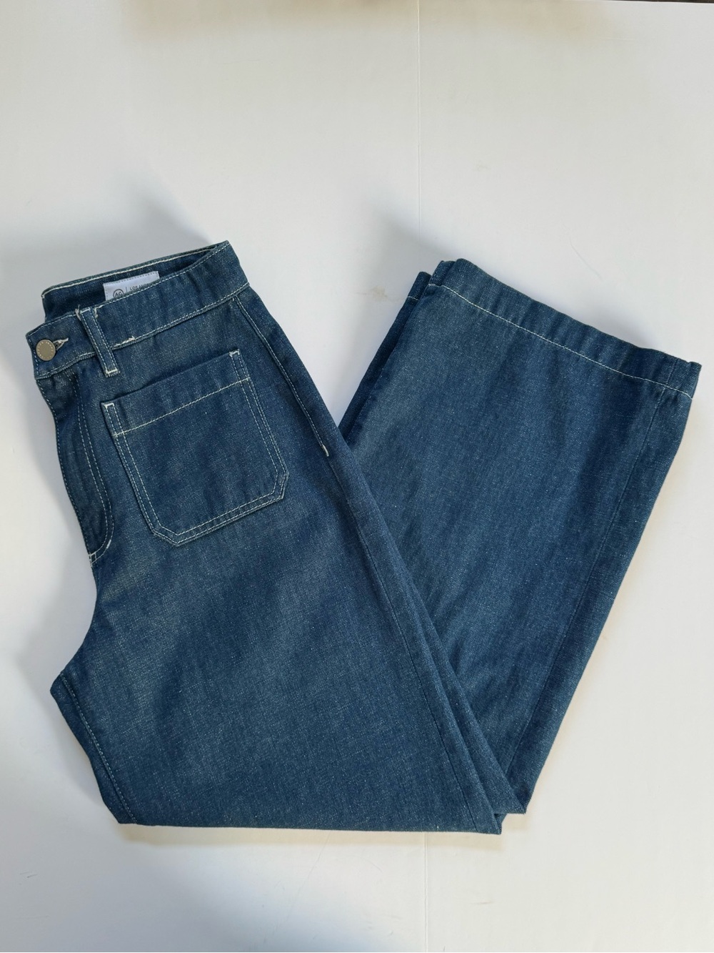 AG Jeans Kassie High-Rise Wide Leg Crop Jeans Size 27 Dark Wash Denim - Picture 5 of 11